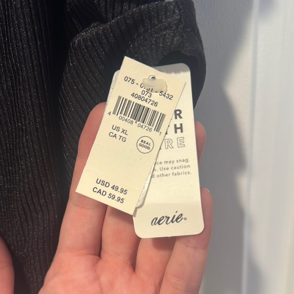aerie Black Ribbed One-Piece Swimsuit - Picture 2 of 5
